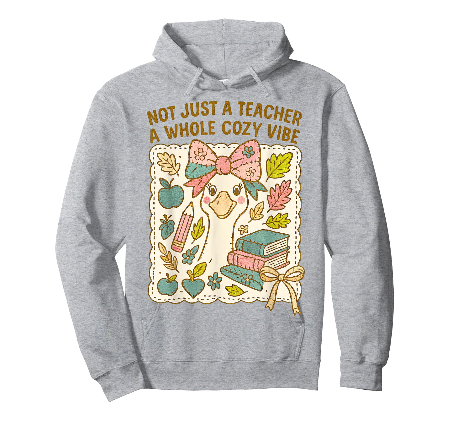 Not Just a Teacher a Whole Cozy Vibe Boho Coquette Goose T-Shirt