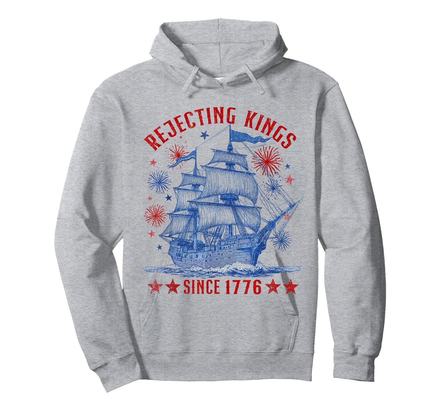 Rejecting Kings Since 1776 Liberty Patriotic USA Sailboat T-Shirt