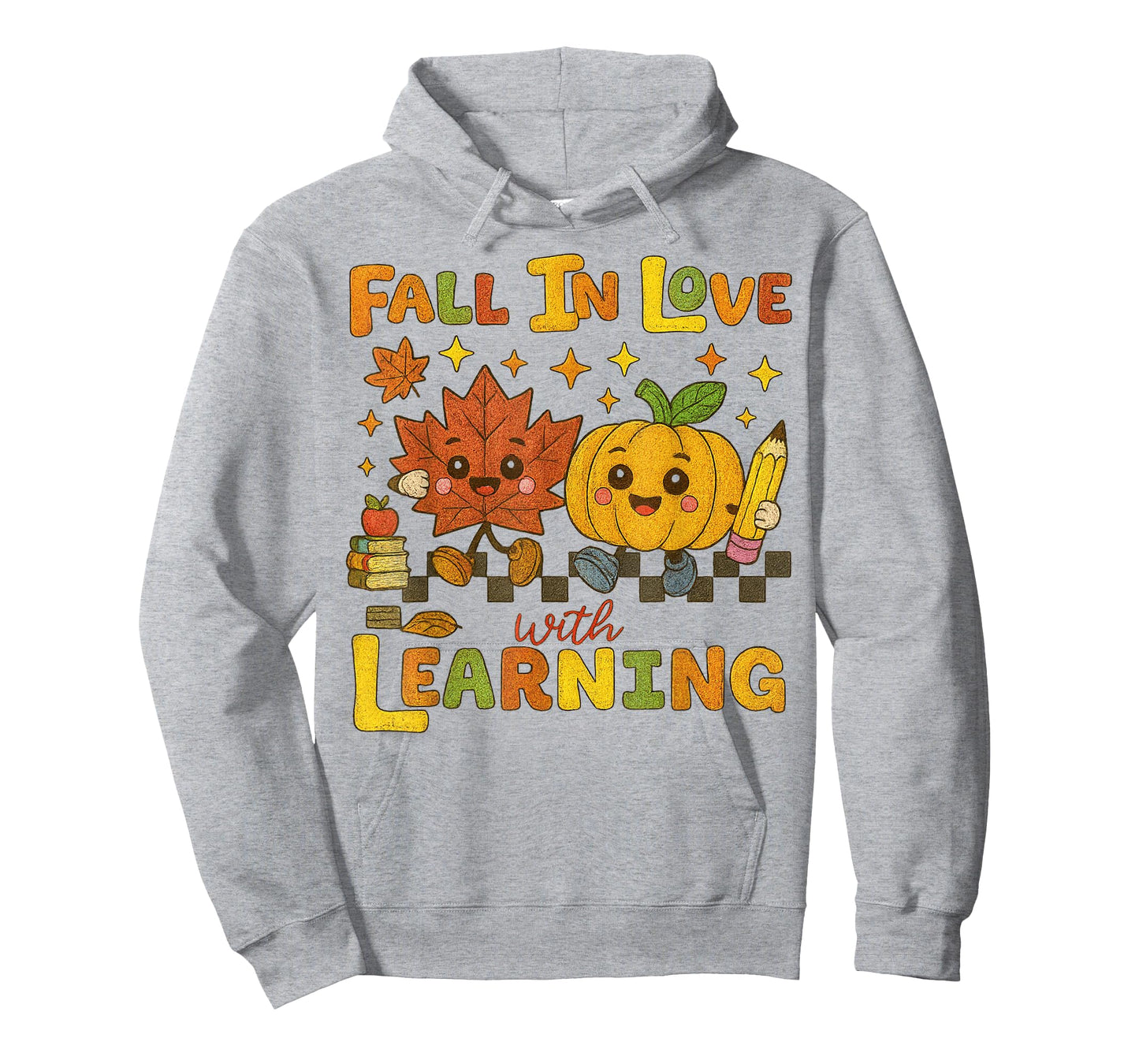 Retro Fall in Love with Learning Autumn Pumpkin Teacher T-Shirt