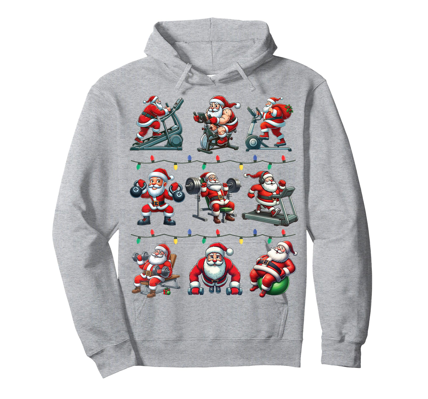 Santa Fitness Collection Gym Workout Weightlifting Christmas T-Shirt