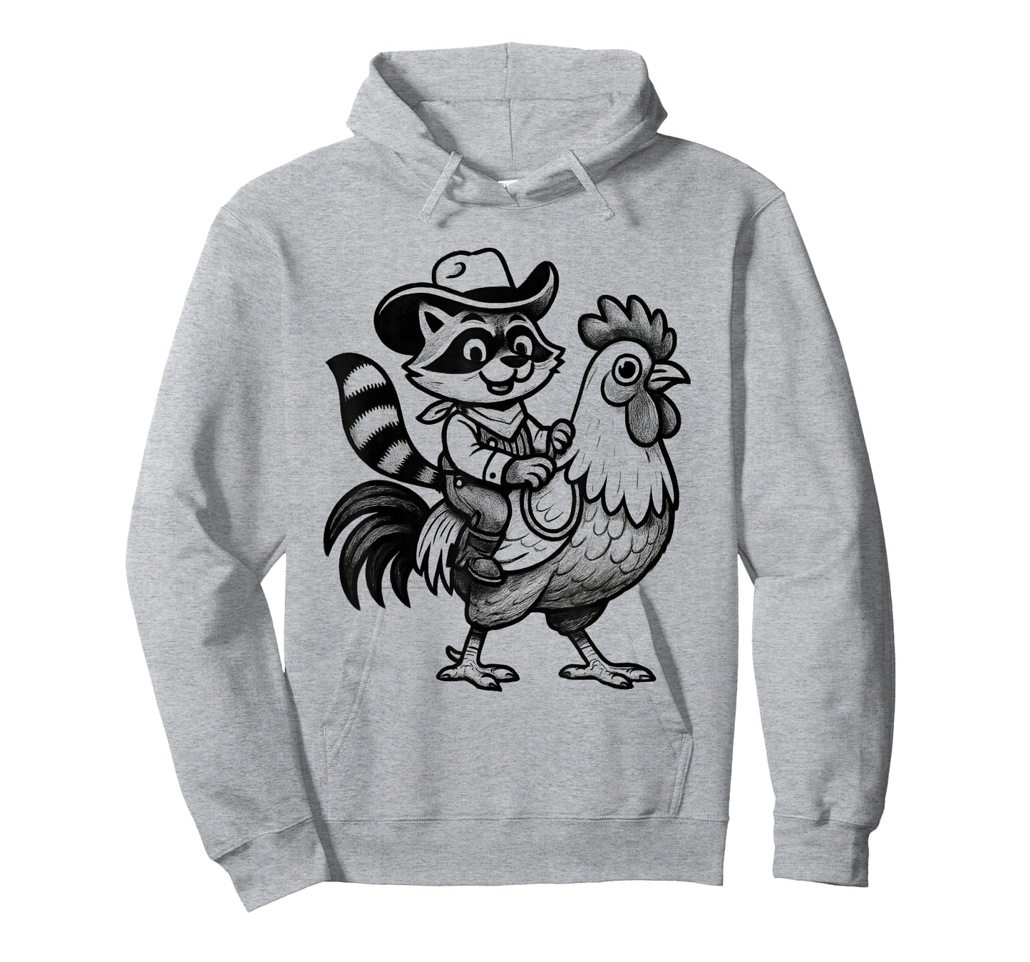Vintage Cowboy Hat Raccoon Riding Rooster Funny Western T-Shirt