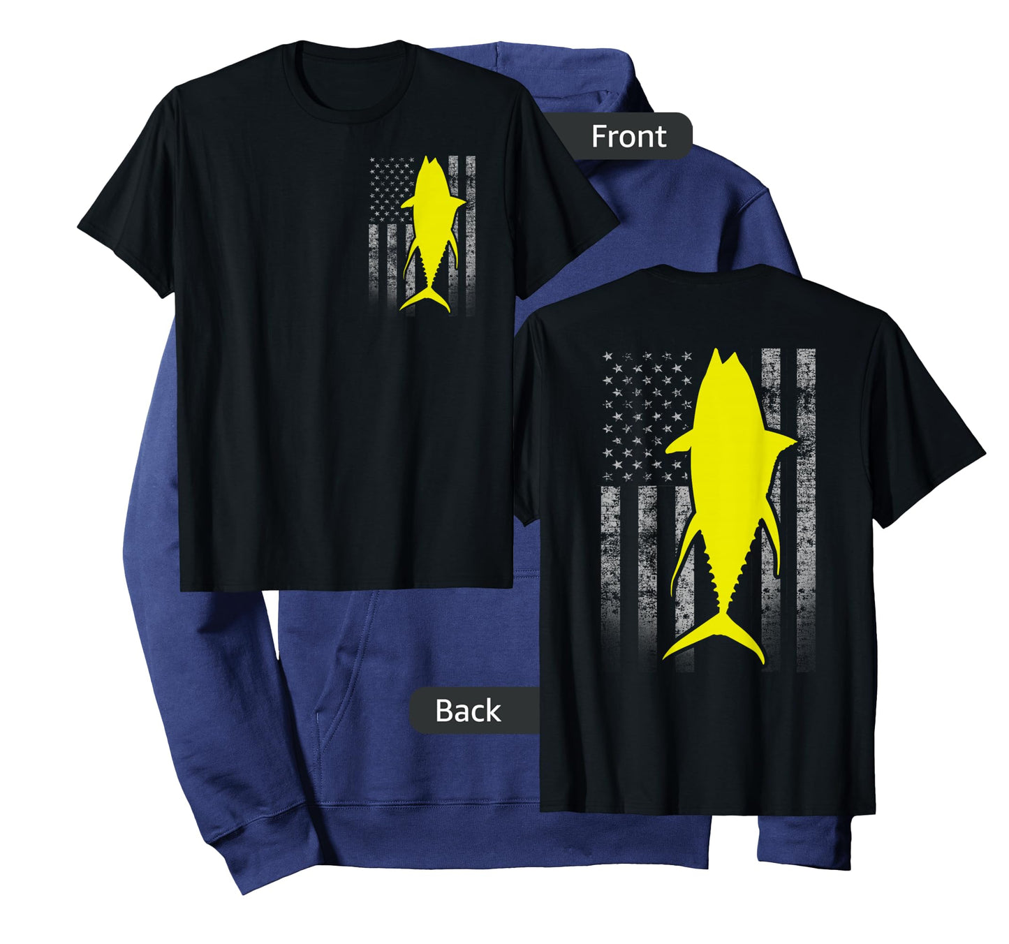 Two-Sided Yellowfin Flag Shirt - Yellowfin Tuna US Flag T-Shirt