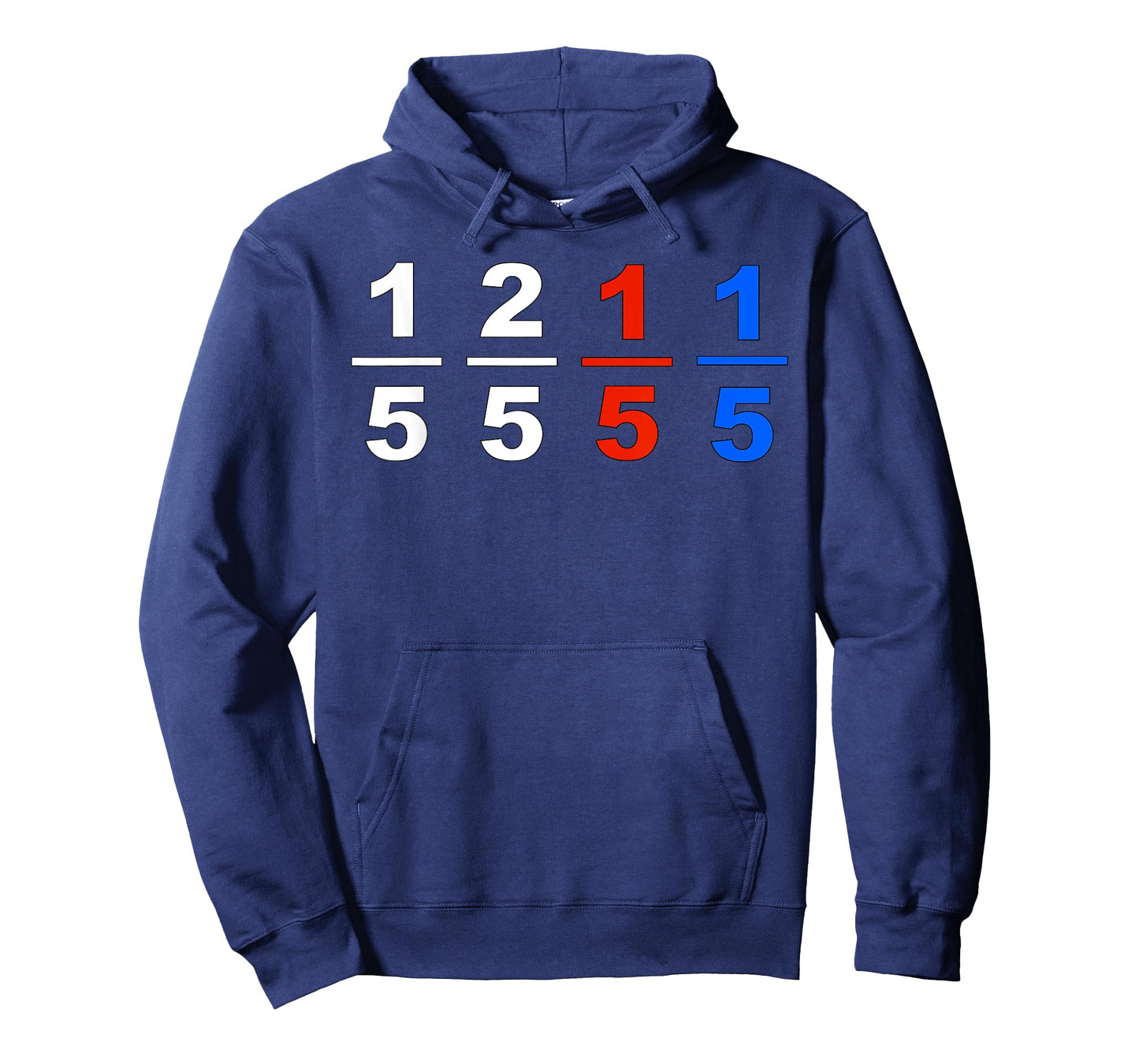 One Fifth Two Fifth Red Fifth Blue Fifth Funny Math Humor T-Shirt