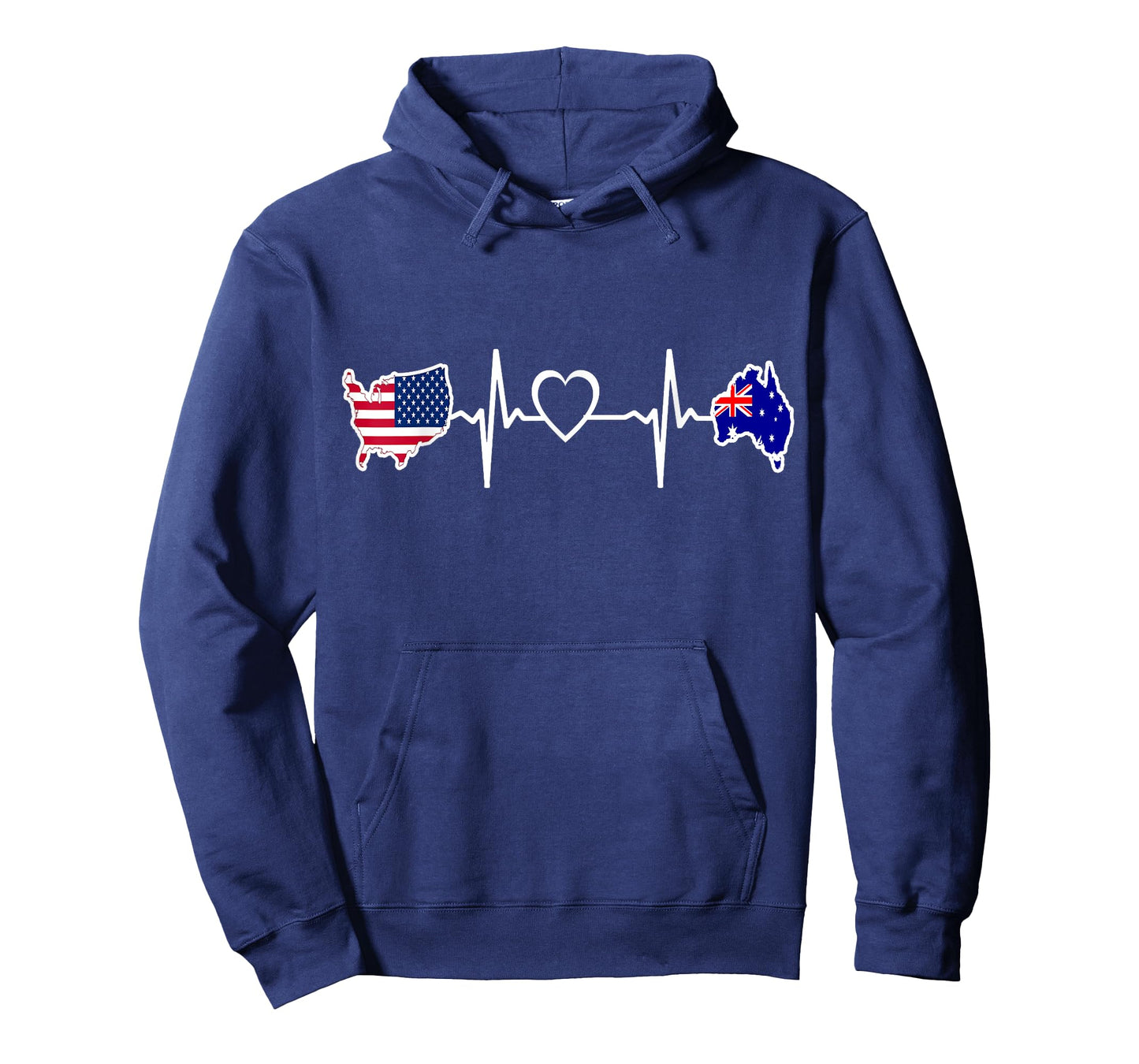 Australia American USA Flag - USA Australian Heartbeat T-Shirt