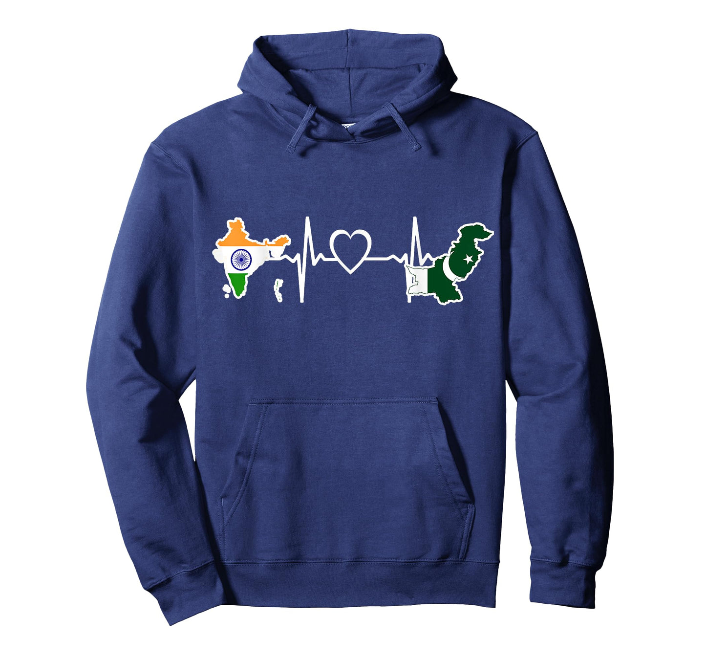 Pakistan India Flag Pakistanian Indian Heartbeat T-Shirt