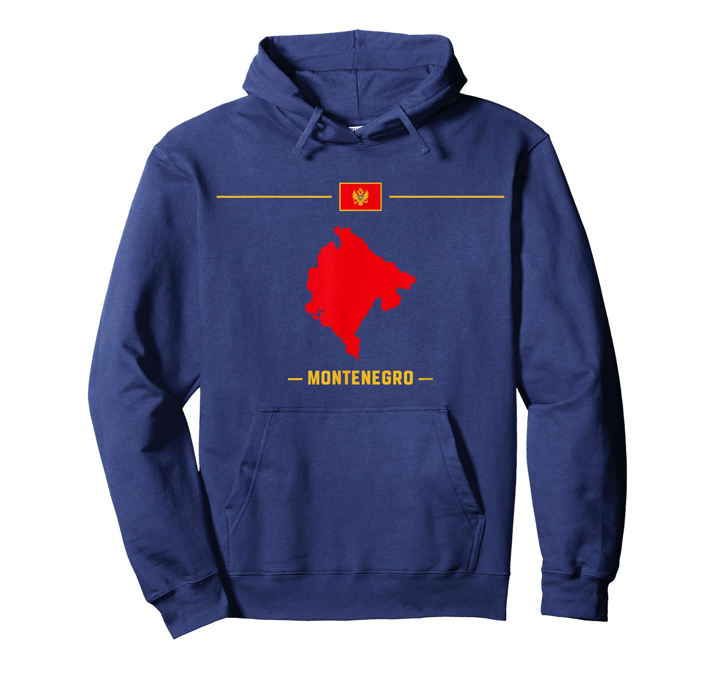 Map of Montenegro isolated with flag and name of the country T-Shirt
