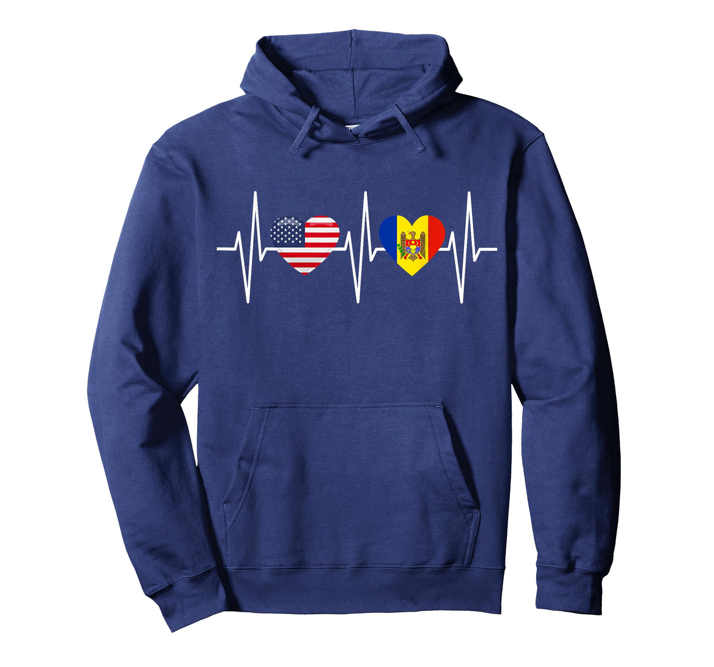 USA Moldova Shirt Heartbeat America Moldovian Flag Heart T-Shirt