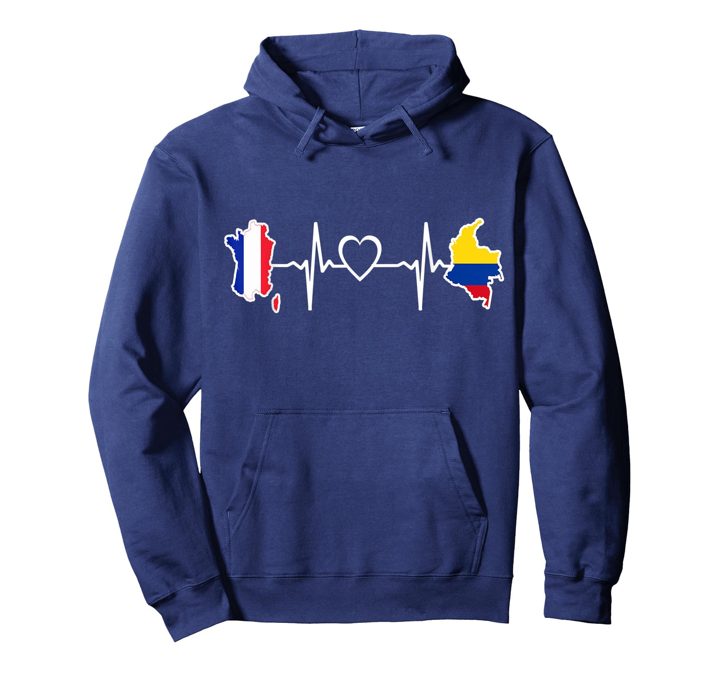 Colombian French Flag - France Colombia Heartbeat T-Shirt