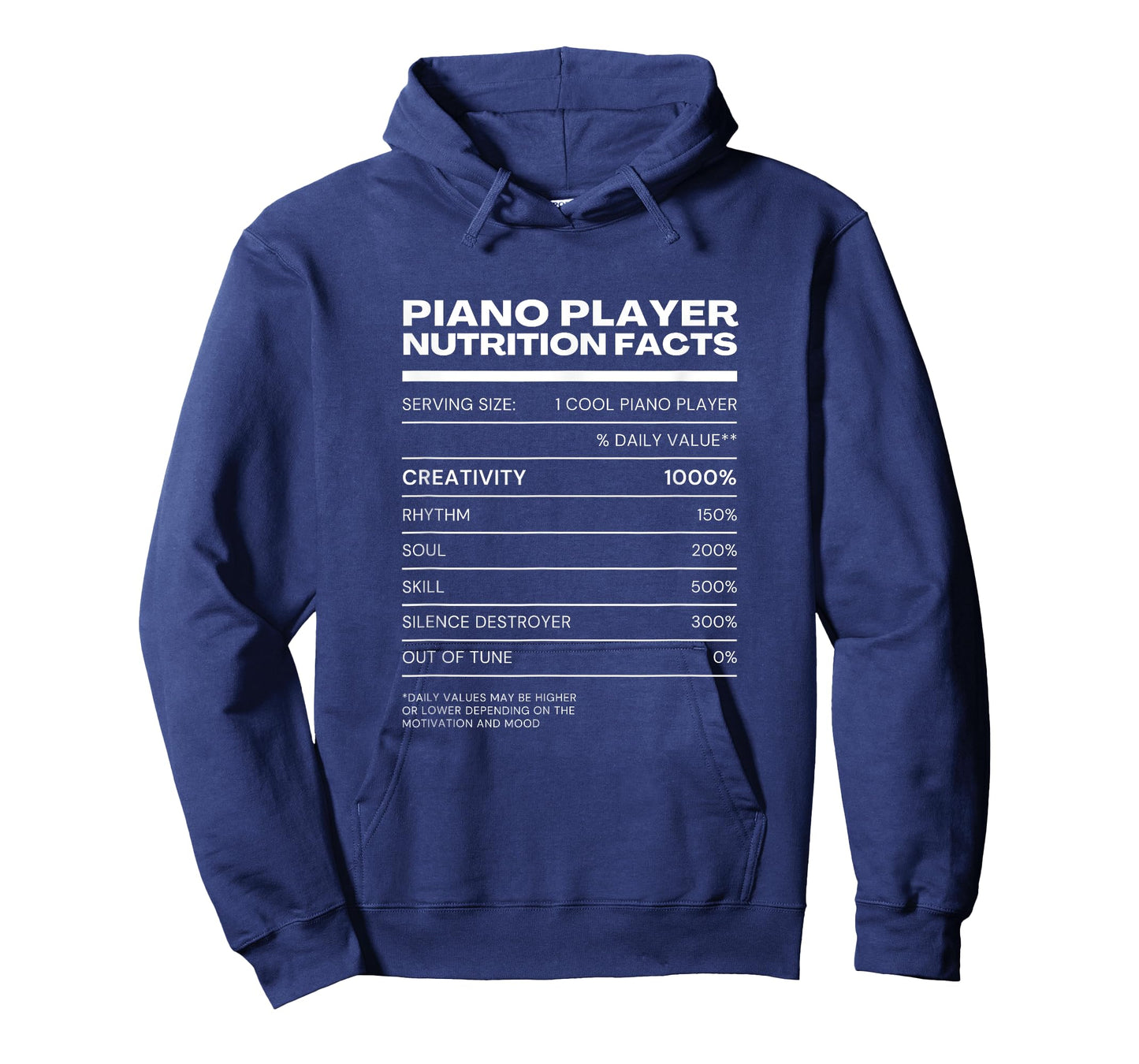 Piano Player Nutrition Facts Pianist Keyboards T-Shirt