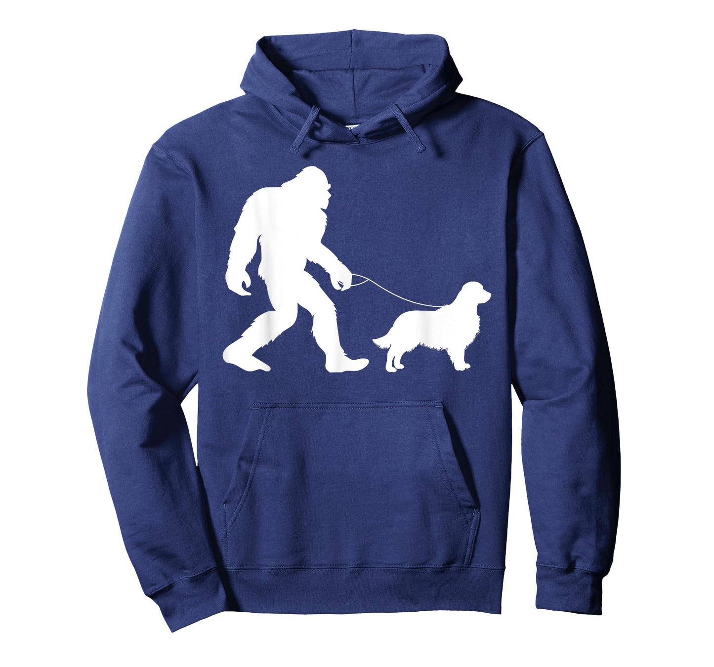 Fun Bigfoot Sasquatch Walking Golden Retriever Gag Gift T-Shirt