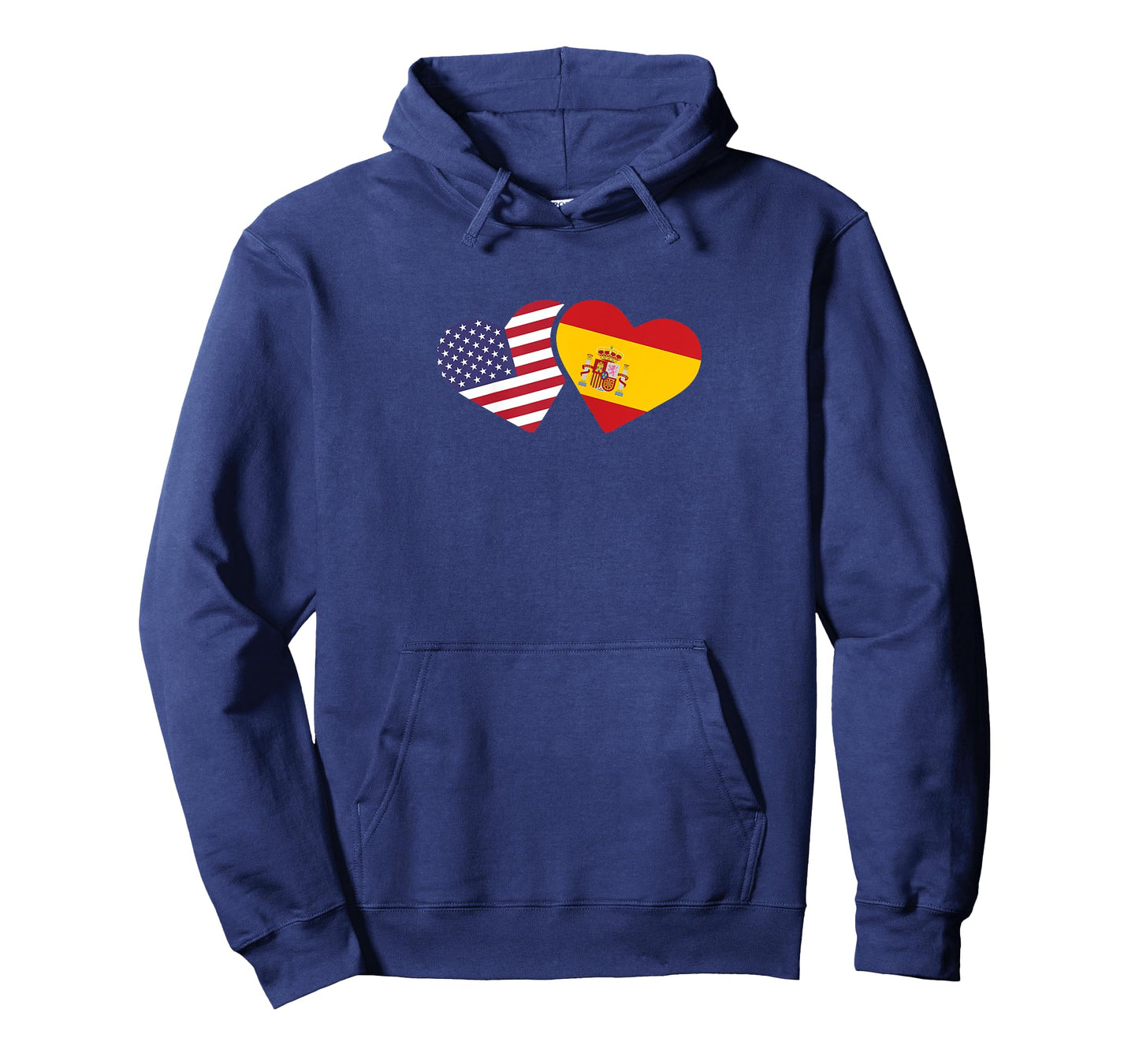 Spain USA Flag T Shirt Heart Spanish Americans Love
