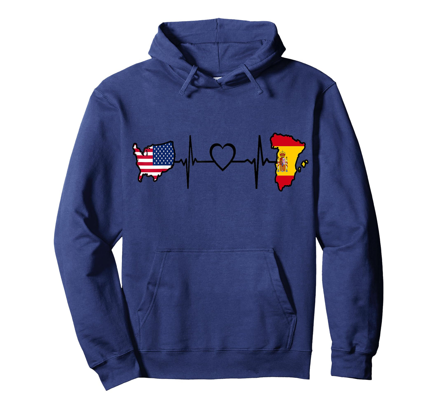 USA Spain Heartbeat Shirt Spanish American USA Flag T-Shirt