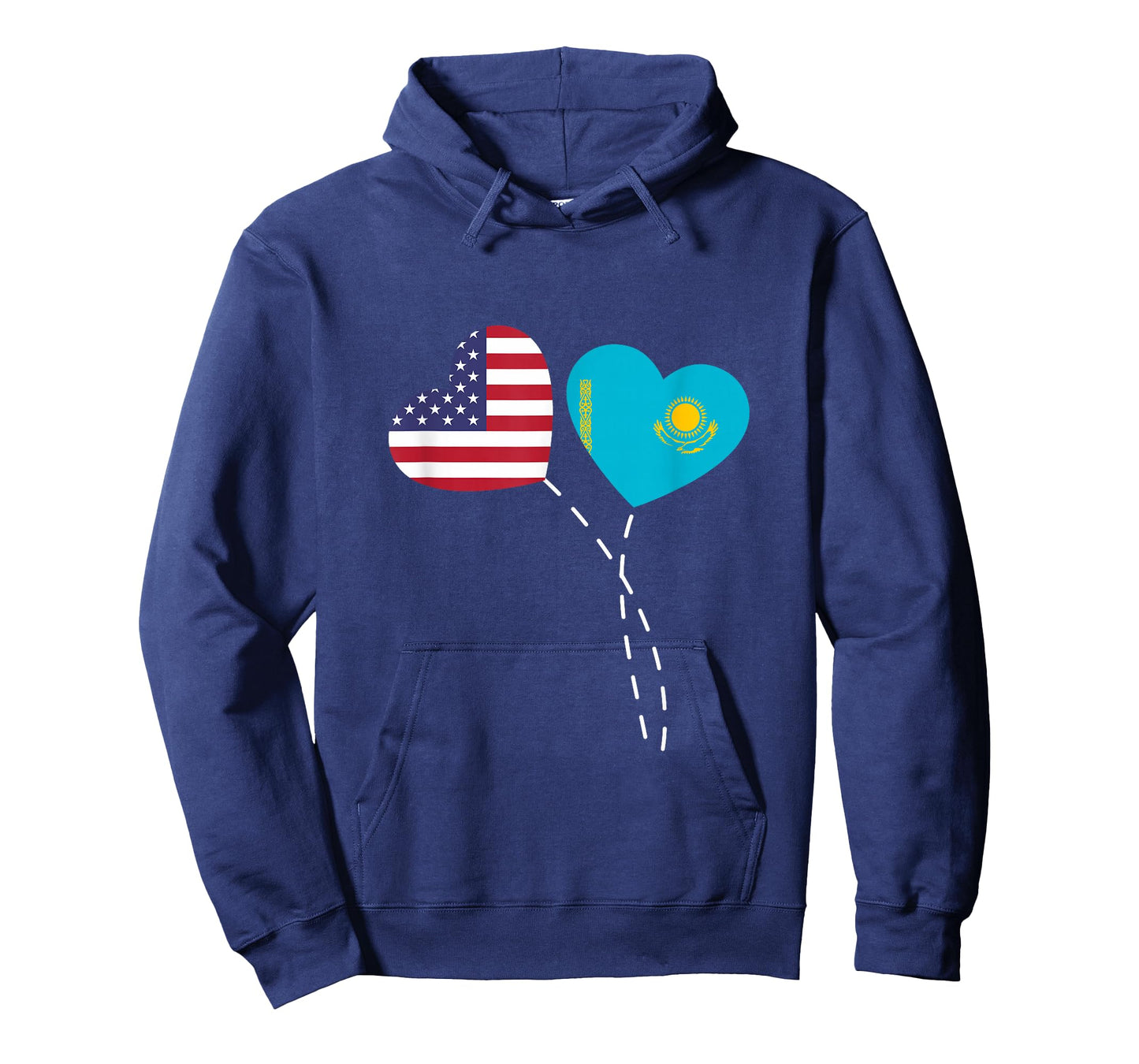 Loving USA Kazakhstan Flag Heart Kazakh Americans Love T-Shirt