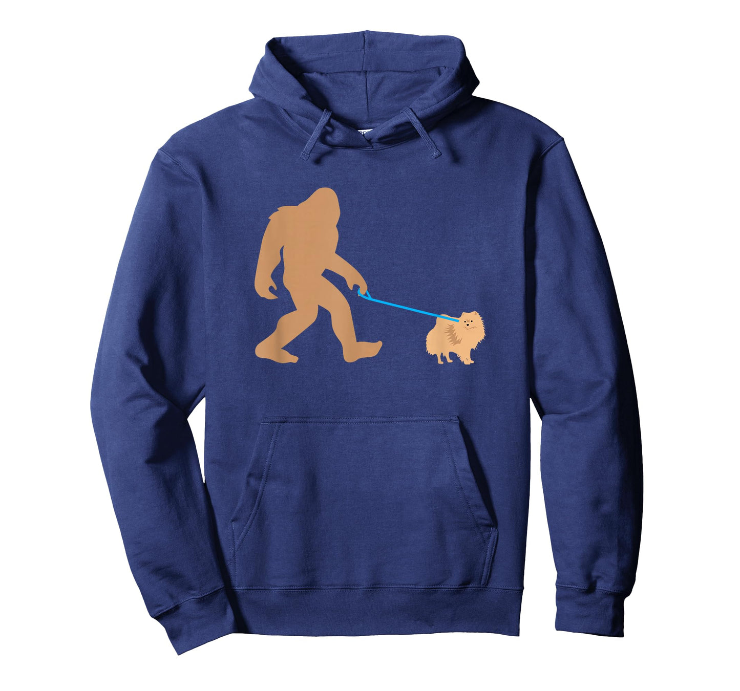 Bigfoot Walking Pomeranian Dog Funny Sasquatch Gift T-Shirt