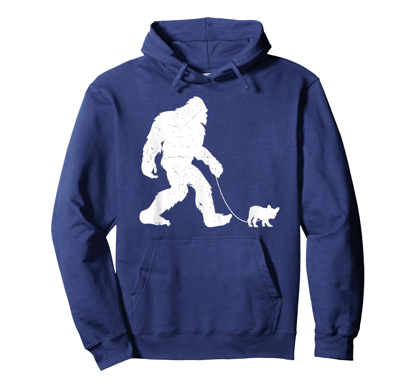 Bigfoot walking with a french bulldog funny T-Shirt