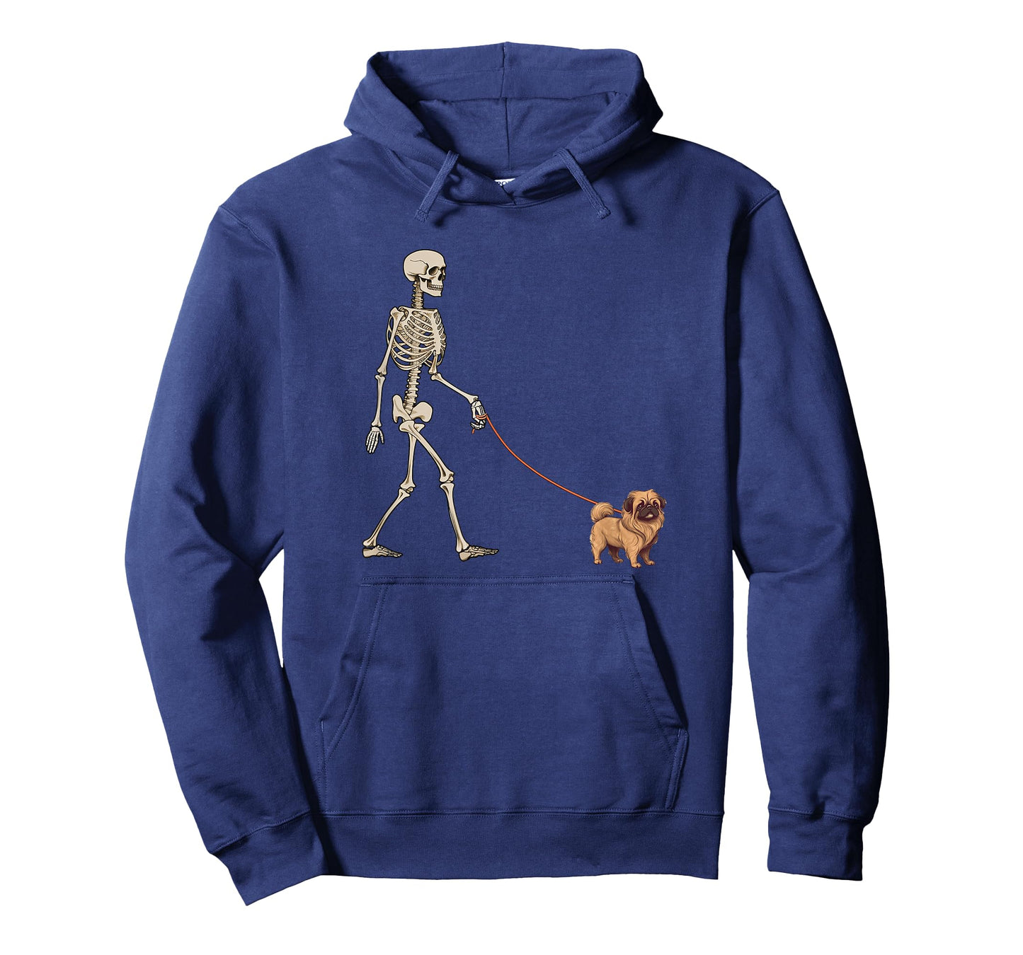Funny Pekingese Skeleton Dog Walking Halloween Dog T-Shirt
