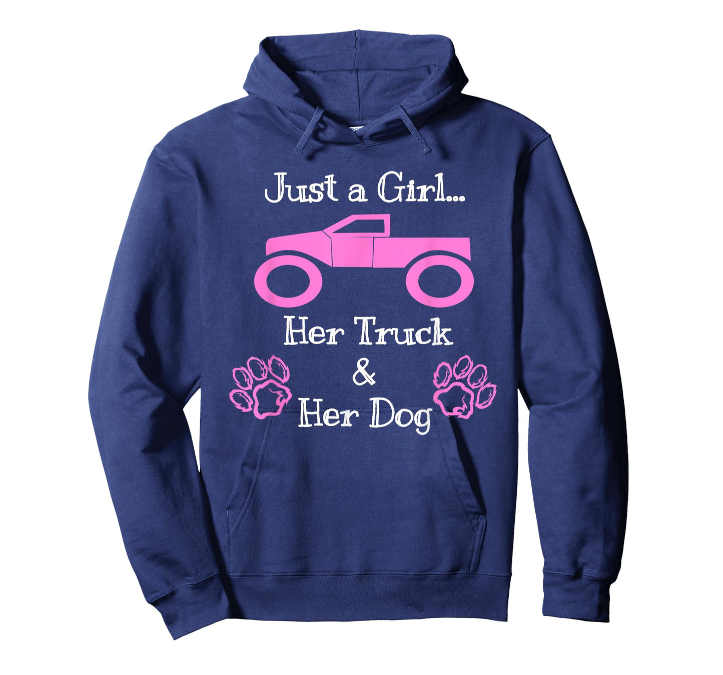 Just a Girl Her Dog and Her Truck Pink T Shirt