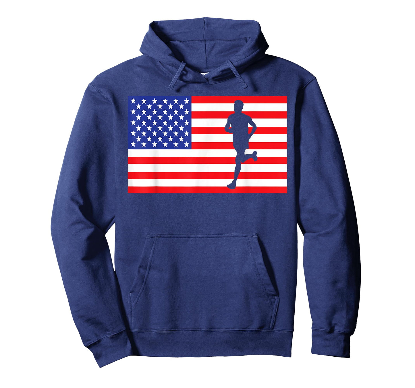 Marathon Runner USA American Flag Race Running 4th Of July Women Kids Men T-Shirt