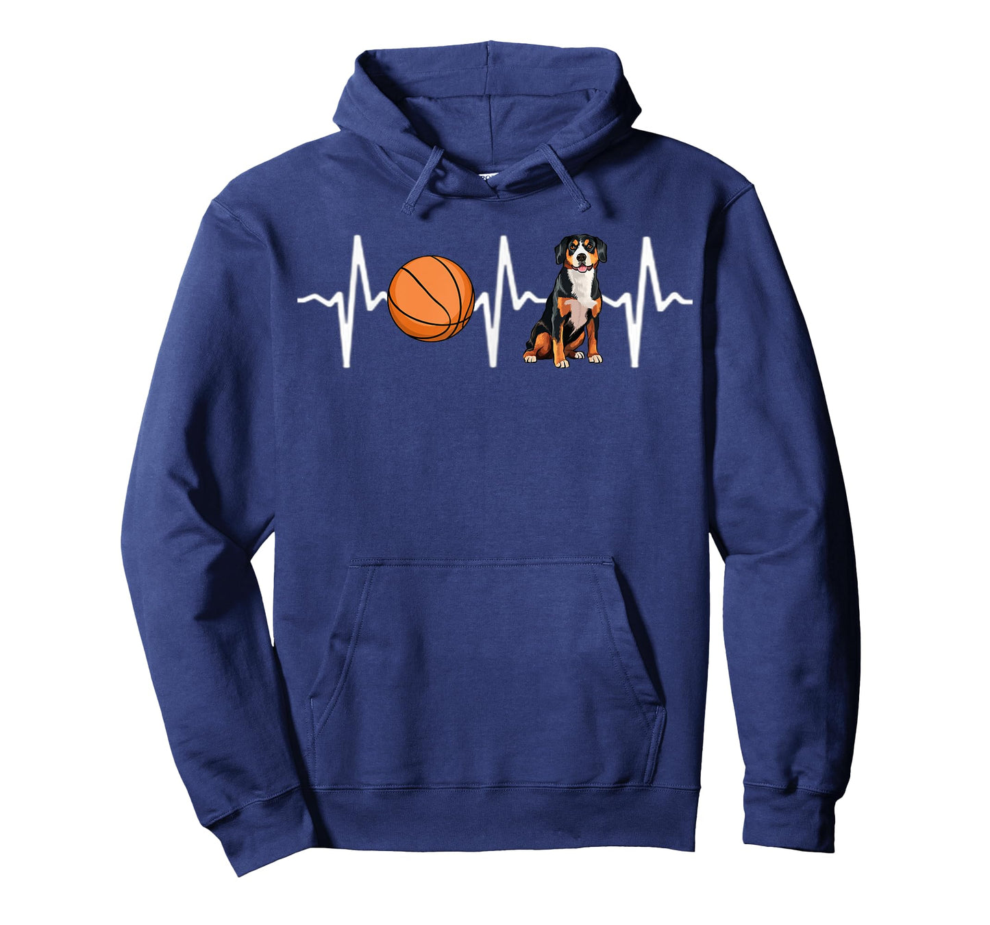 Basketball Entlebucher Mountain Dog Heartbeat Dog Lover T-Shirt