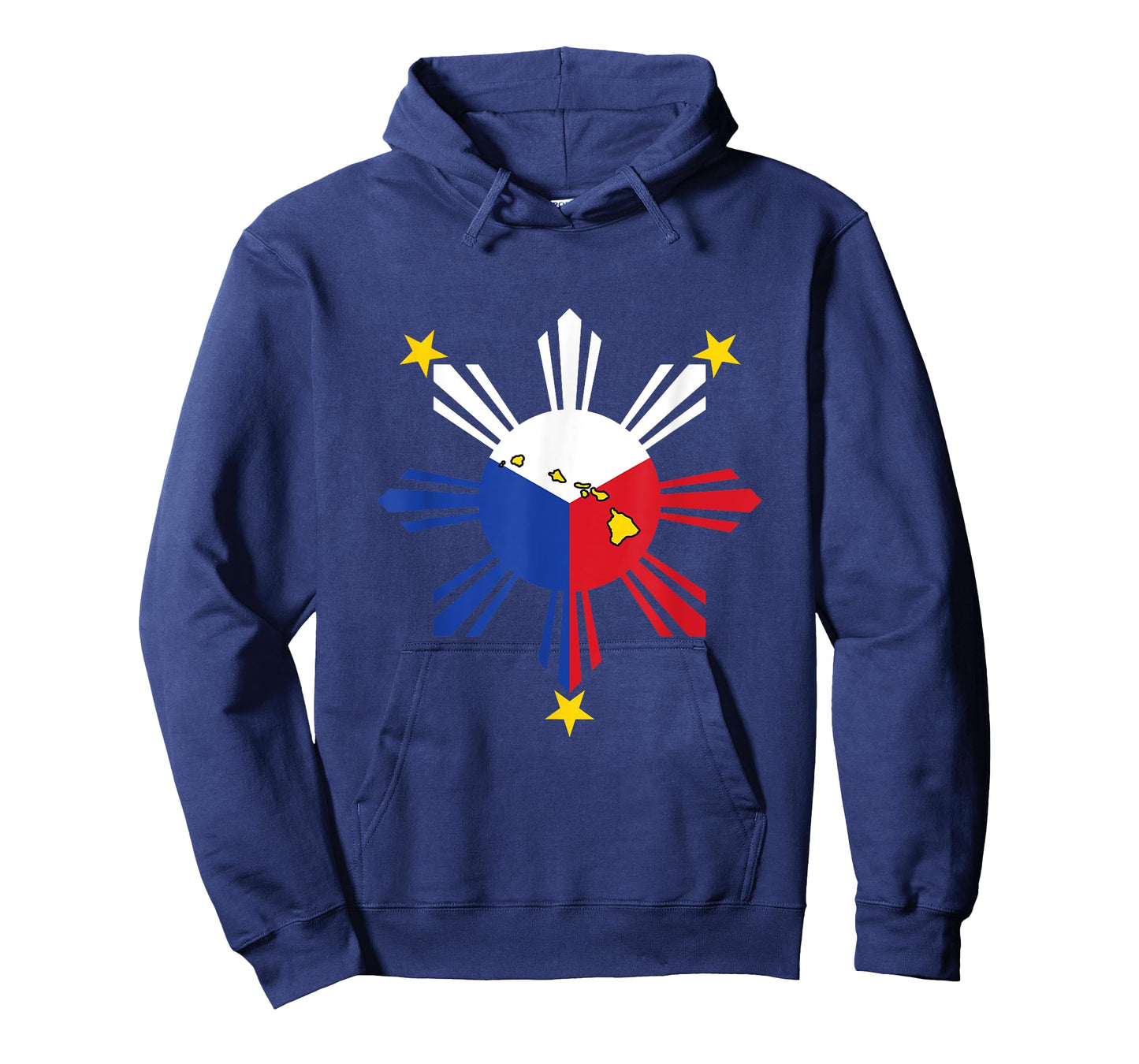 Hawaii Map in Philippines Sun Filipino Roots Hawaiian T-Shirt