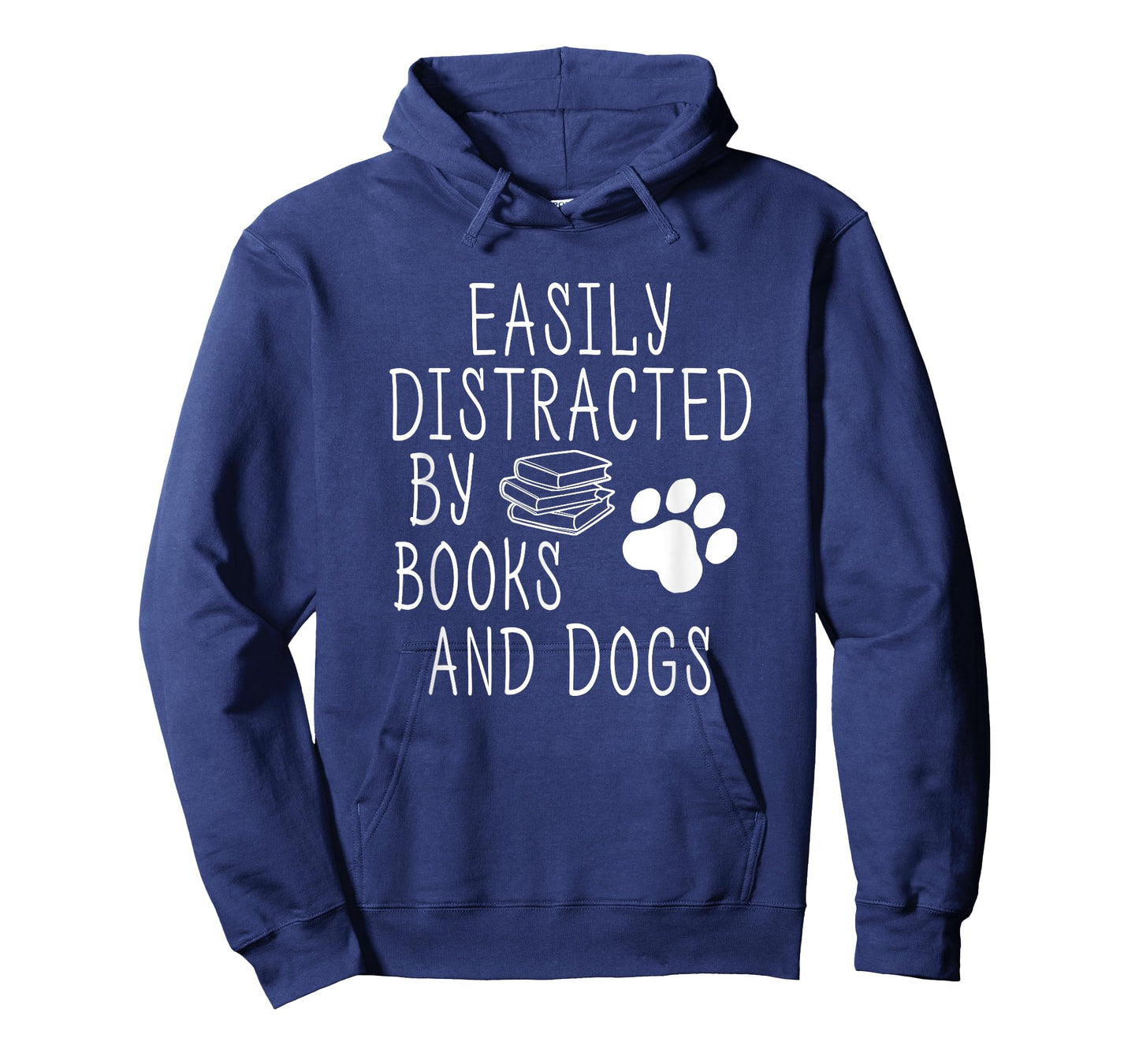 Easily Distracted By Books And Dogs Funny Geek Animal Lover T-Shirt