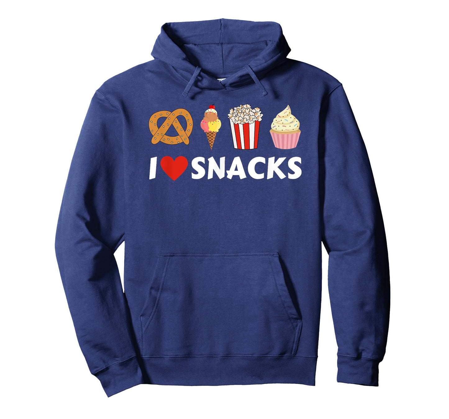 I Love Snacks Food Lover Heart Funny Foodie T-Shirt