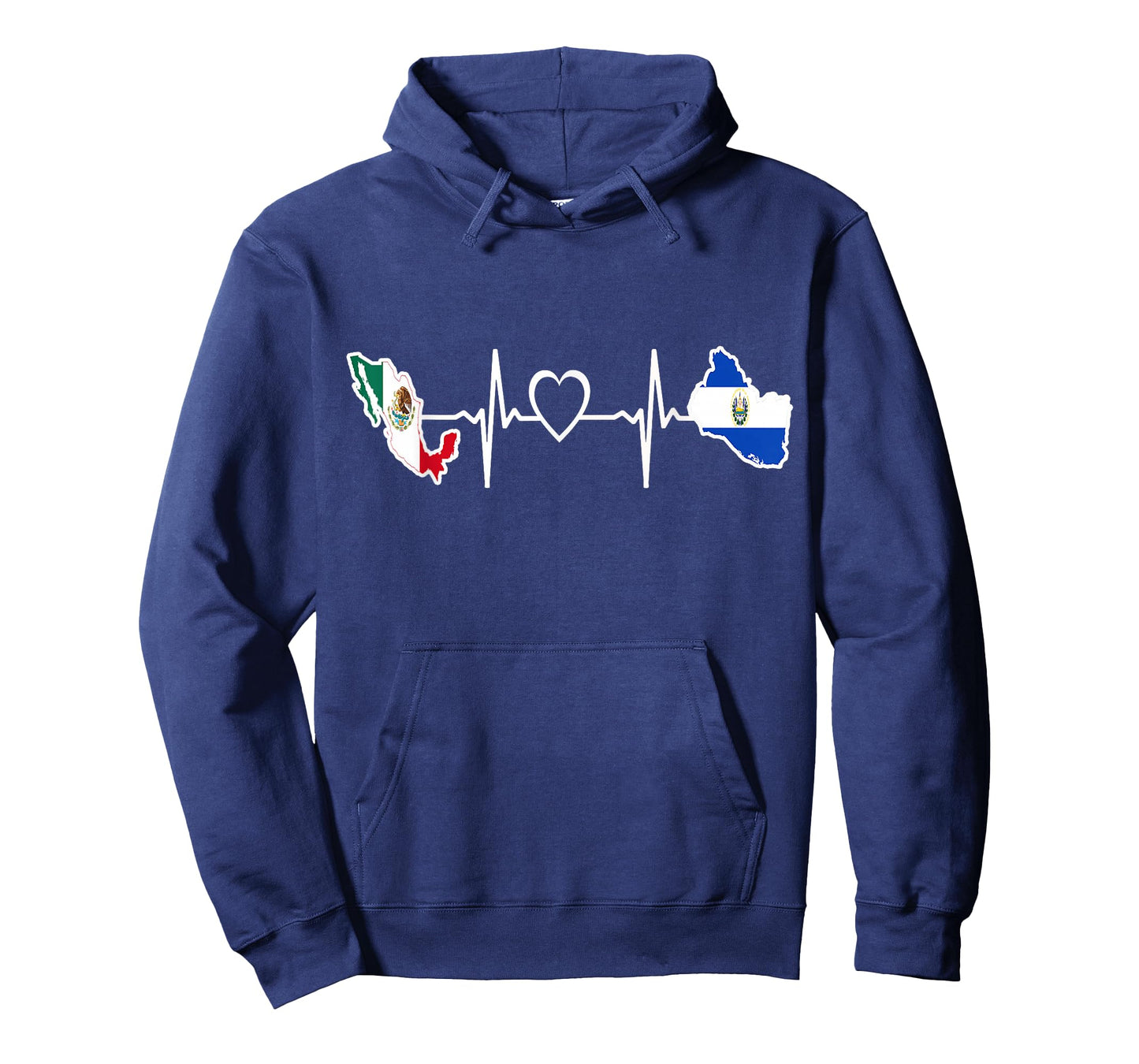 Mexican Salvadorian Flag - Mexico El Salvador Heartbeat T-Shirt