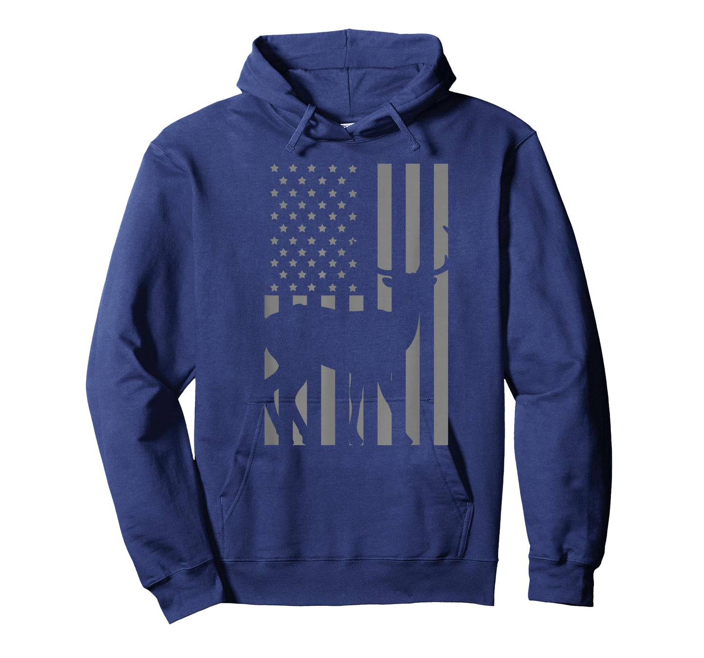 Deer American Flag Grey Retro Hunting Avocation Hunter Gift T-Shirt