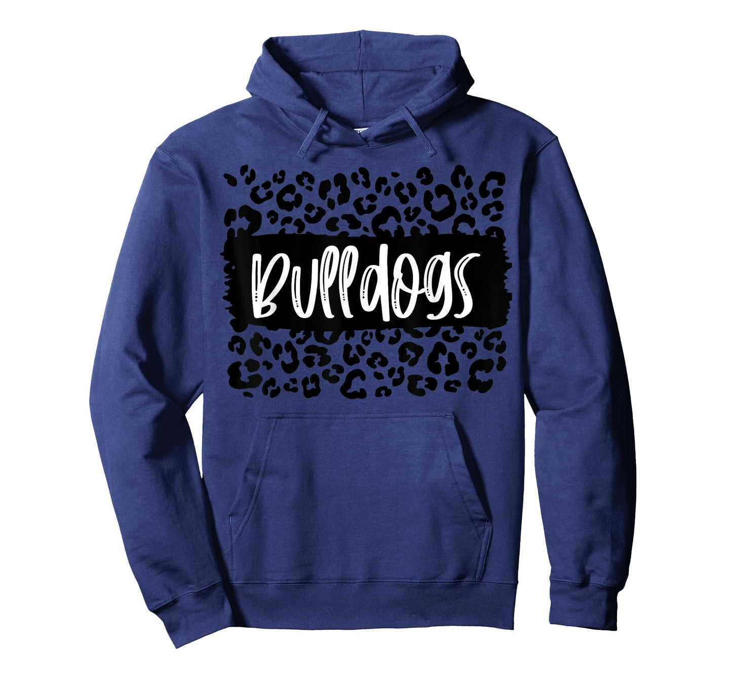 Bulldogs Team Mascot School Spirit Game Night Leopard Print T-Shirt