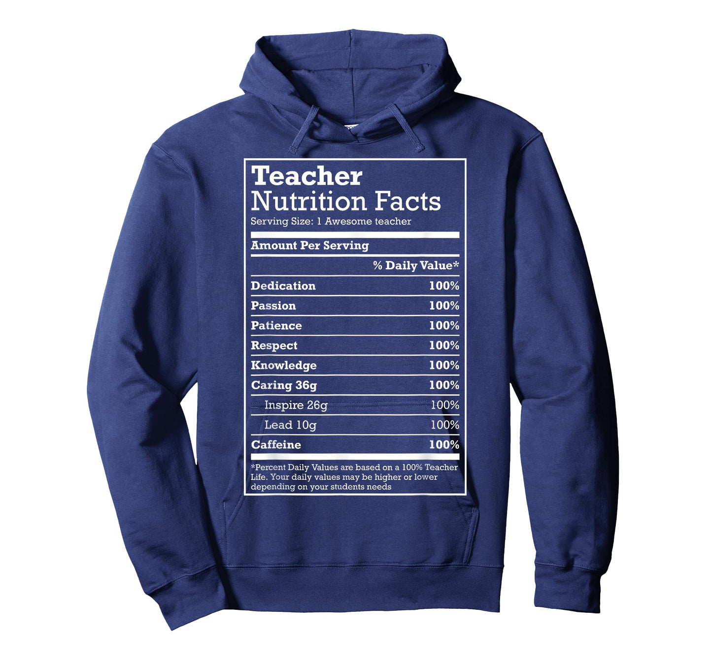 Nutrition Facts Shirt - Gift for your favourite Teacher Men Women Girls Kids T-Shirt