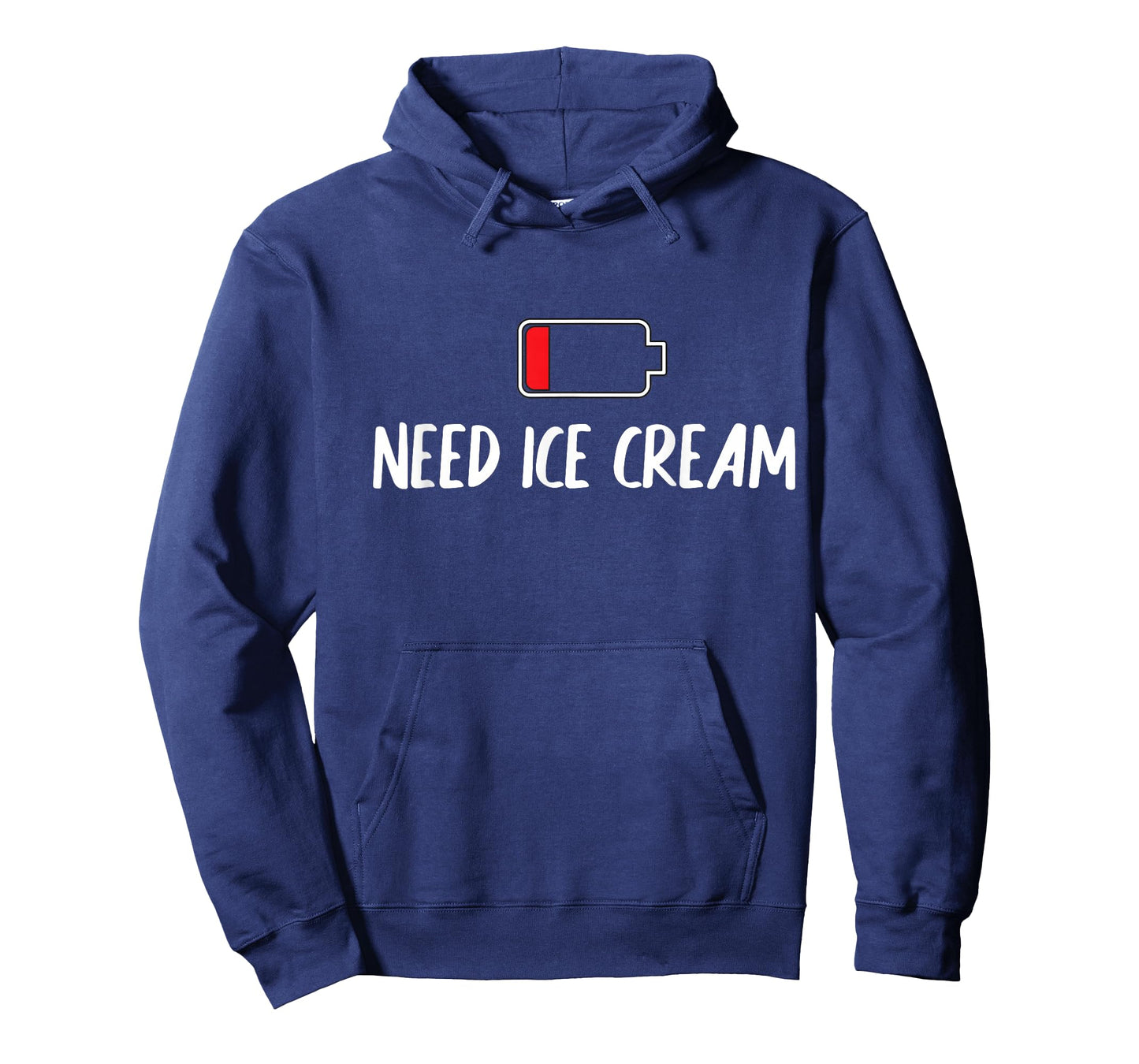 Funny Low Battery I Need Ice Cream Ice Cream Lover Humor T-Shirt