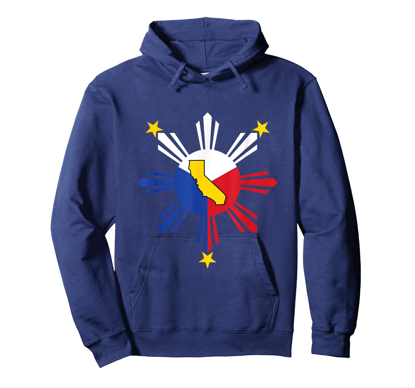 California Map in Philippines Sun Filipino Roots Californian T-Shirt