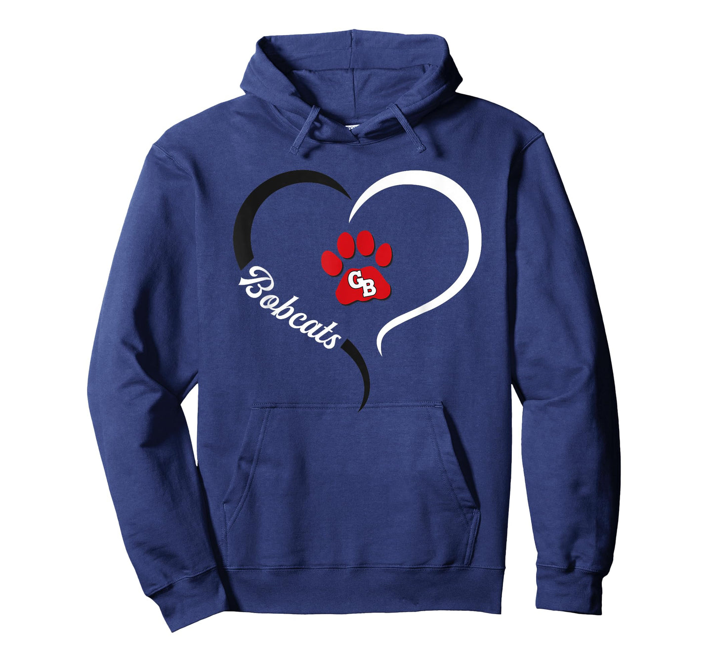 Grand Blanc Bobcats Logo Half Heart Slogan HS T-Shirt