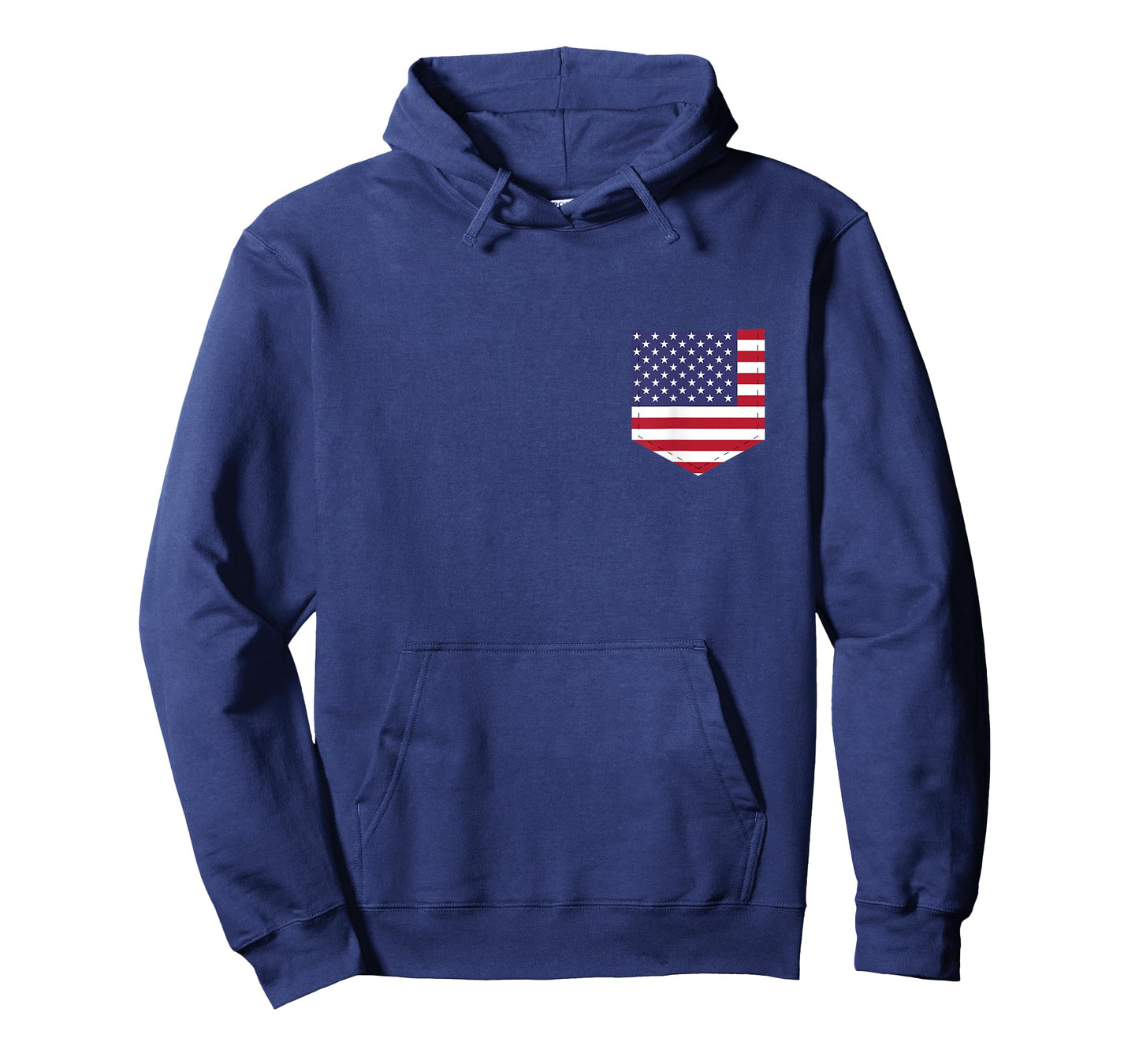 United States Flag T-Shirt with Printed American Flag Pocket T-Shirt