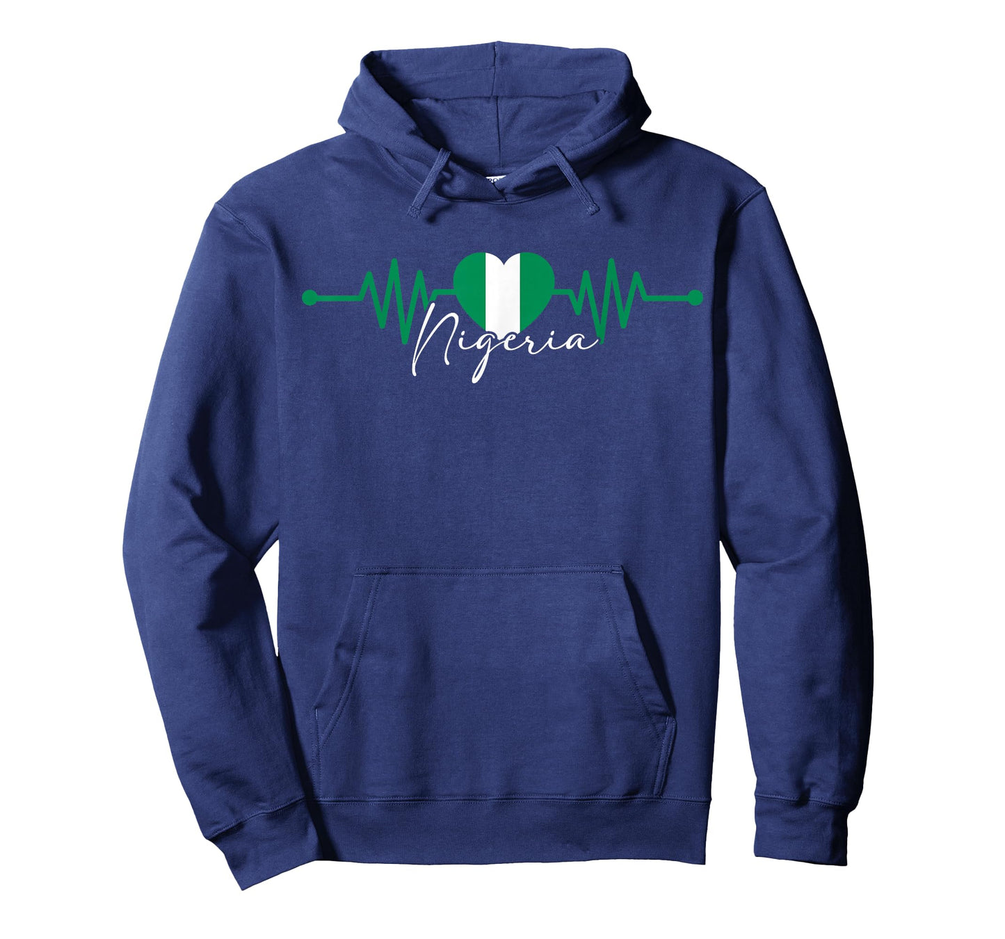 Nigeria Heritage Roots Proud Heartbeat Nigerian Flag Pride T-Shirt