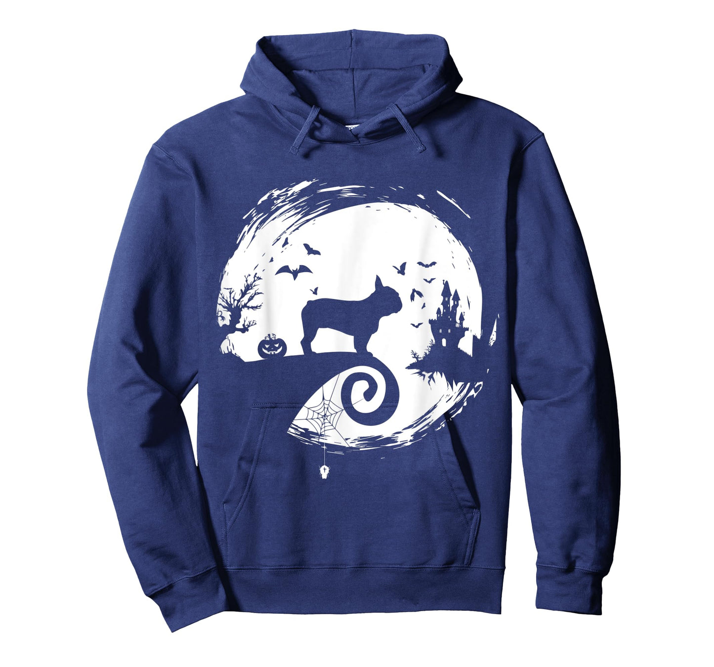 French Bulldog Halloween Costume Moon Silhouette Creepy Men Women Kids T-Shirt