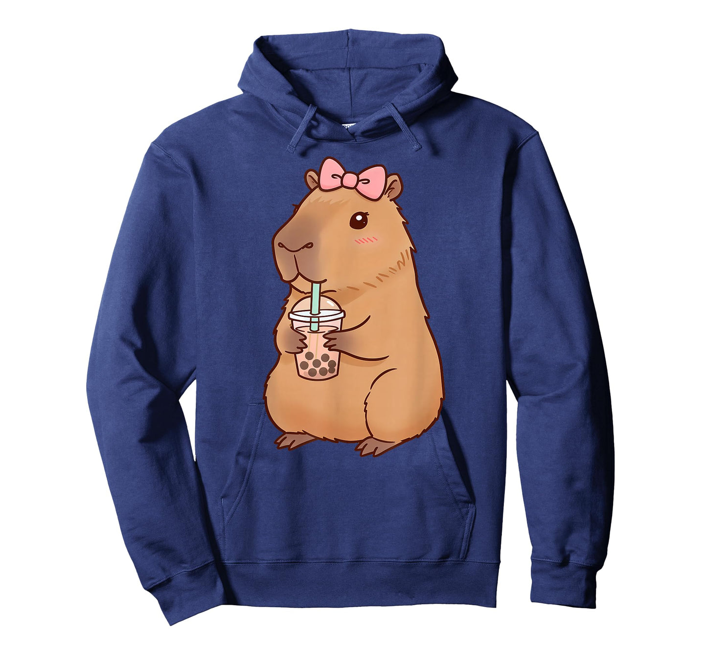 Kawaii Anime Capybara Drinking Boba Bubble Tea Kids Girls T-Shirt