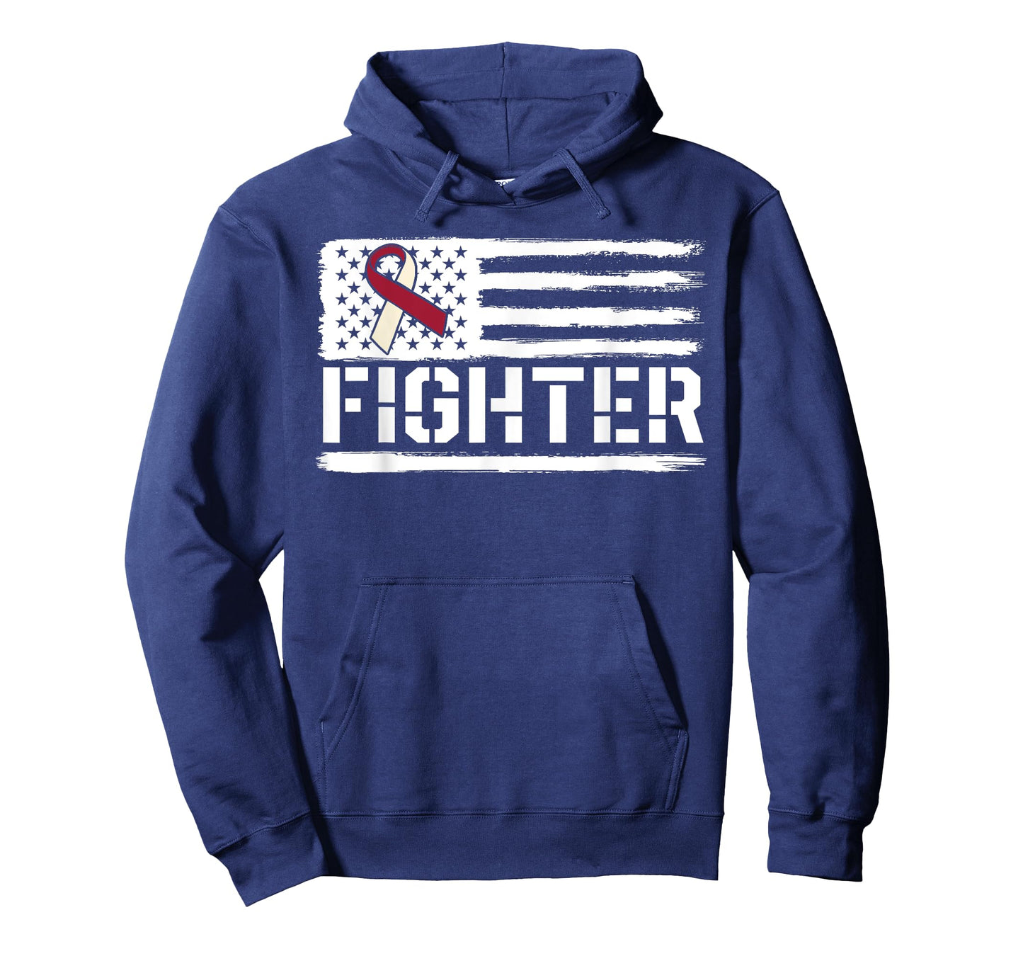 Oral Cancer Awareness Throat Head Neck Fighter American Flag T-Shirt