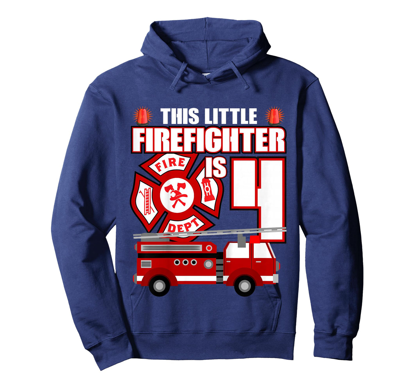 4 Year Old Firefighter Birthday Party Fire Truck 4th Gift T-Shirt