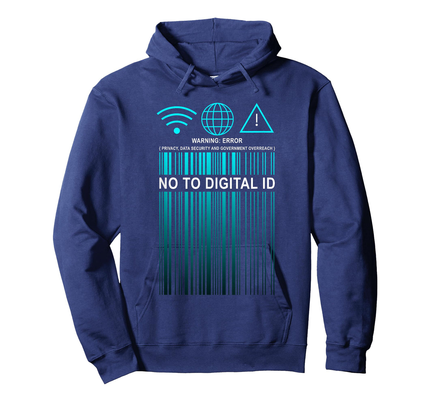 Say No to Digital ID โ Freedom & Conservative Barcode Cyan T-Shirt