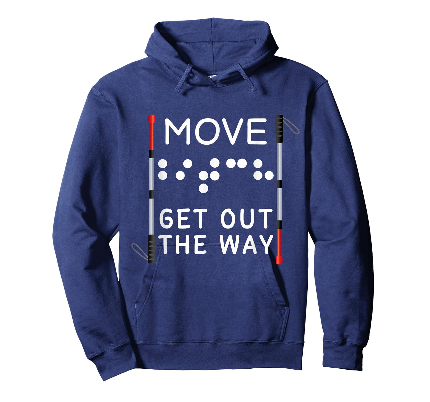 Funny Blind Move Out The Way Braille Orientation & Mobility T-Shirt