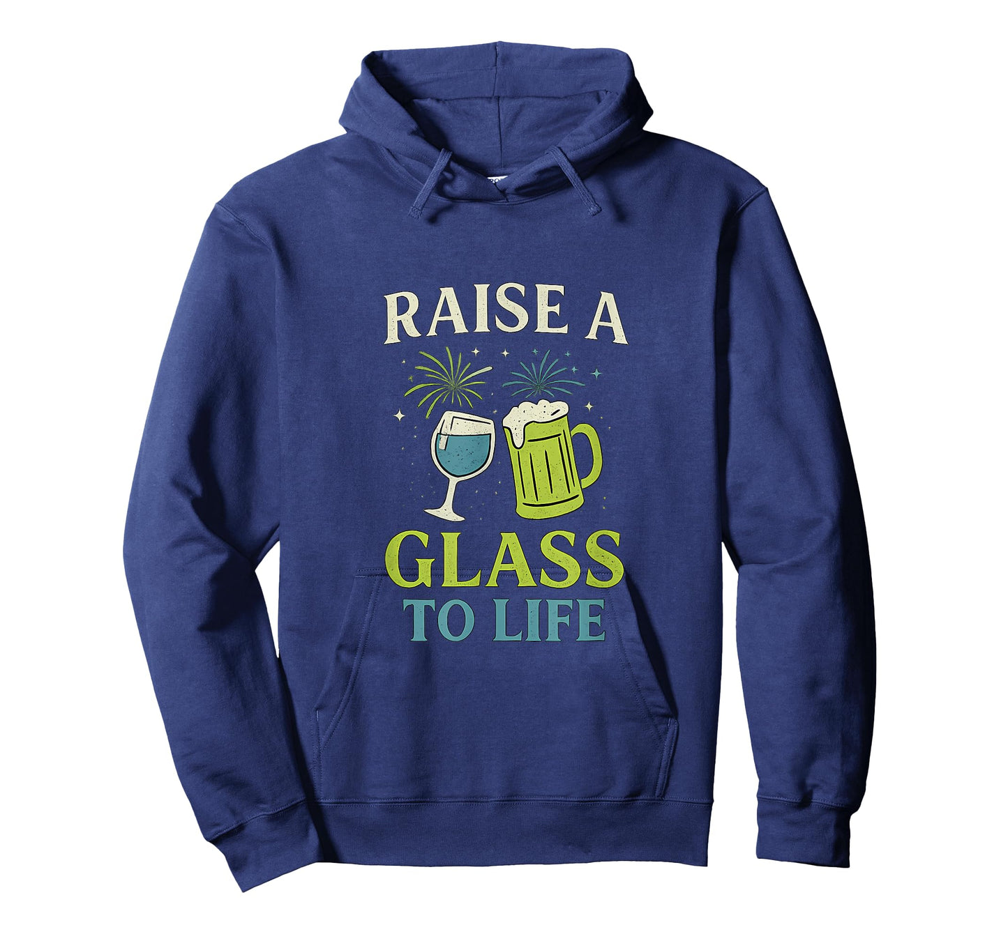 Raise a Glass to Life Wine and Beer Party Print T-Shirt