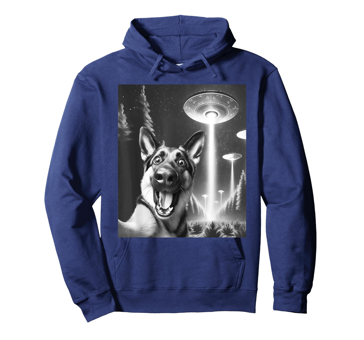 Funny German Shepherd Alien UFO Taking a Selfie Dog Mom Dad T-Shirt