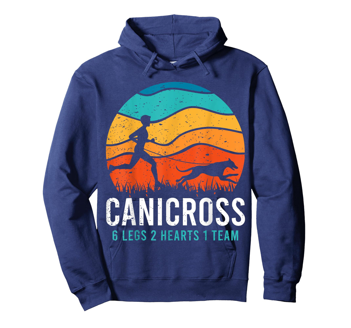 Canicross 6 Legs 2 Hearts 1 Team Funny Dog Running Lover Pun Men Women Girls Kids T-Shirt