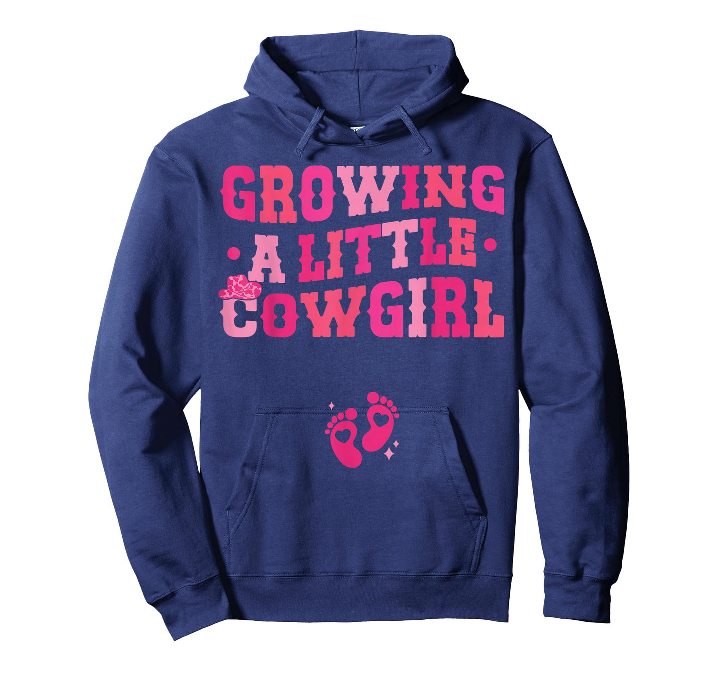 Country Pregnancy Announcement Apparel Co. Growing a Little Cowgirl - Black X-Small Short Sleeve Crew Neck T-Shirt