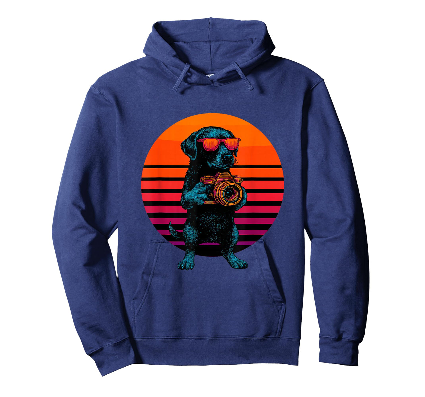 Retro Dog with Camera Artistic Photographer T-Shirt