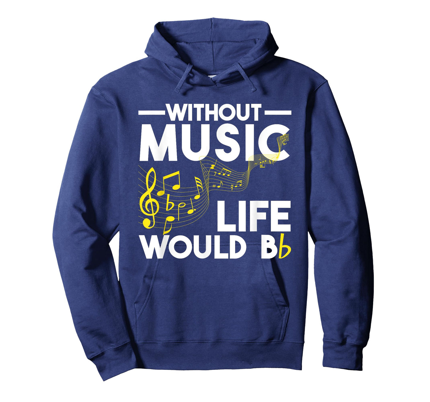 Without Music Life Would Be Flat Funny Musical Notes Pun T-Shirt
