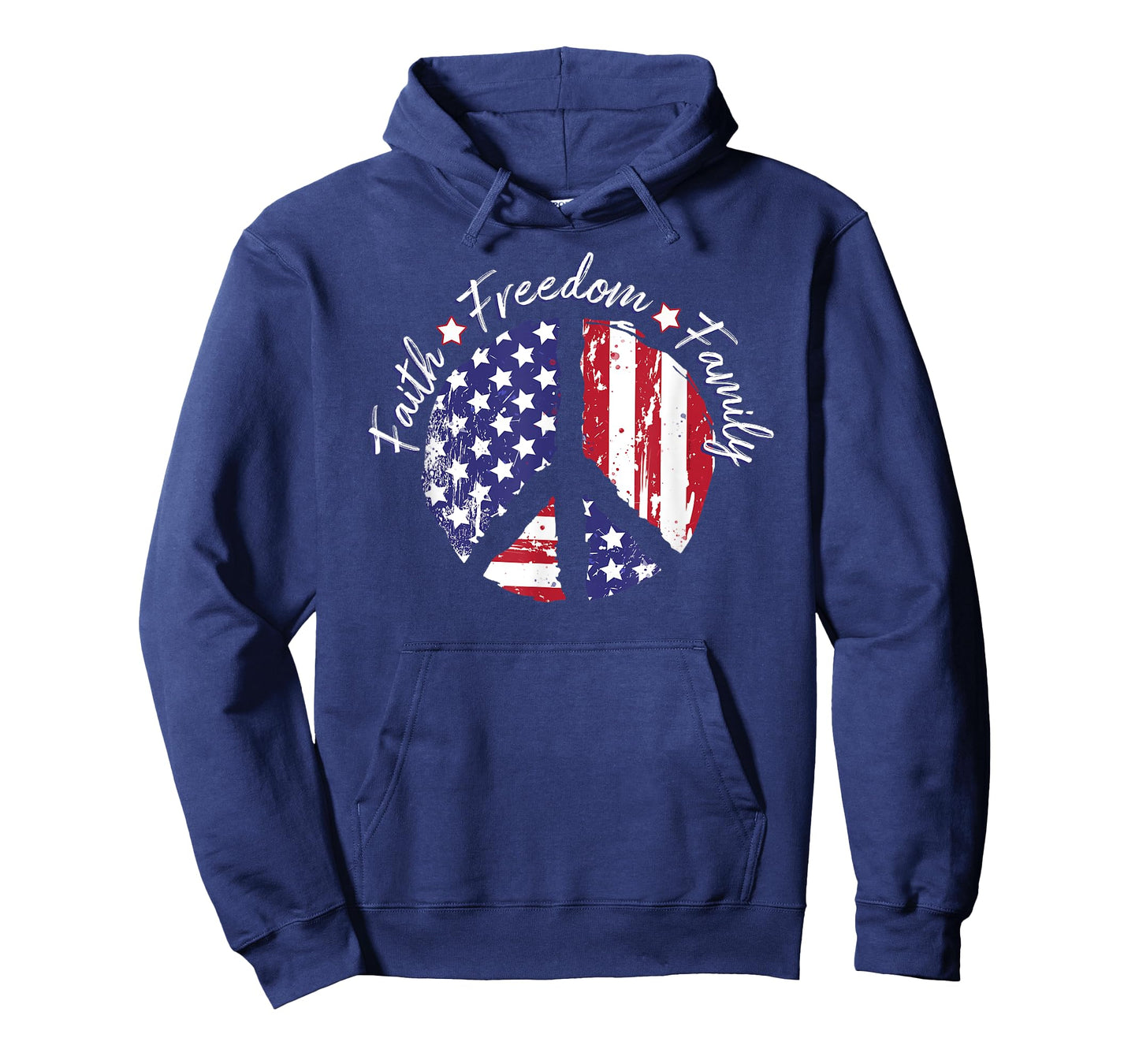 Patriotic Peace Sign USA Flag Faith Freedom Family T-Shirt