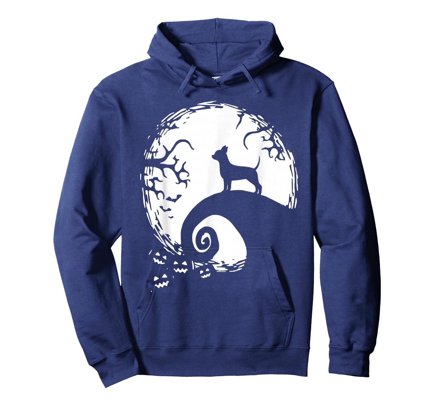 Chihuahua Dog Halloween With Moon Pumpkin Silhouette T-Shirt