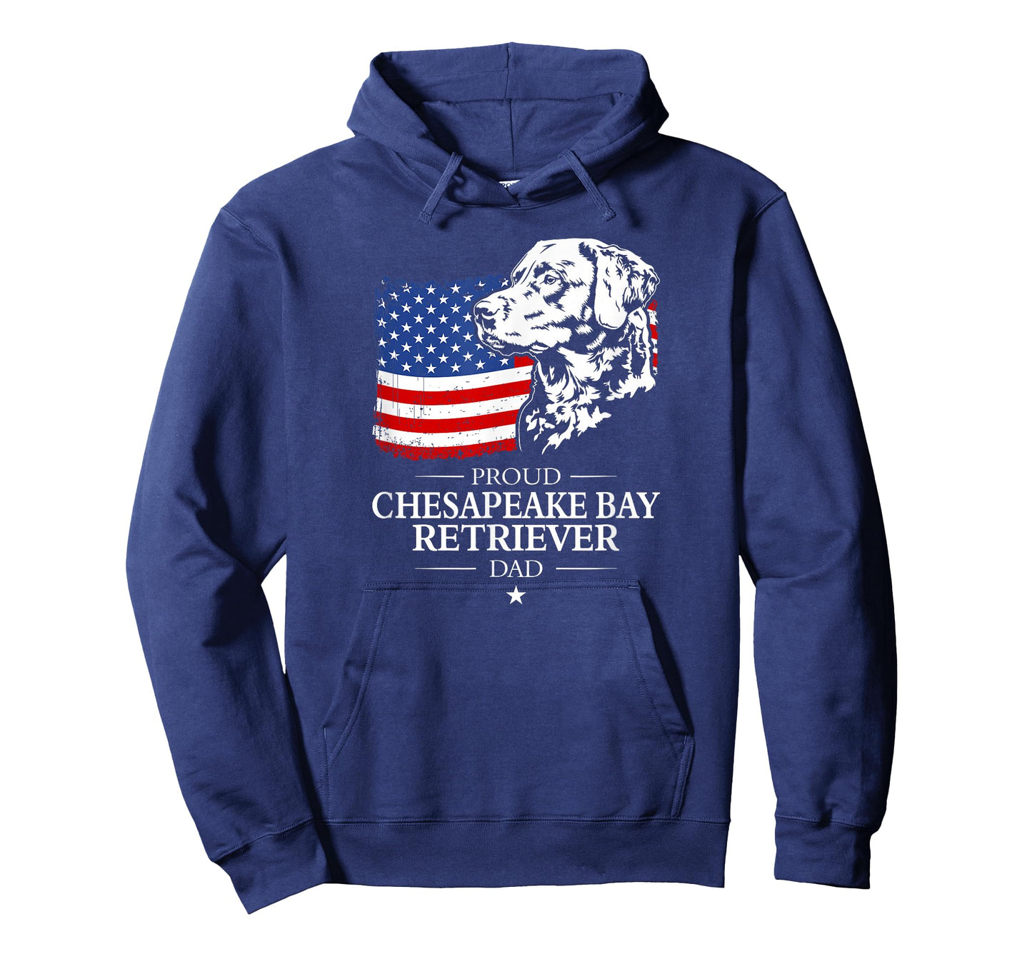 Chesapeake Bay Retriever Dad American US Flag Patriotic Dog T-Shirt